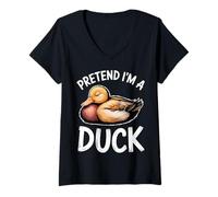Femme Canard Amusant Qui dort T-Shirt avec Col en V