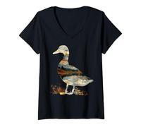 Femme Canard des zones humides, lacs T-Shirt avec Col en V