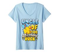 Femme Canard en Caoutchouc Anniversaire Oncle Famille Assortis T-Shirt avec Col en V