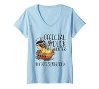 Femme Canard Hunter Funny Cruising Cruise Cruise T-Shirt avec Col en V