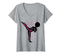 Femme Cancer du Sein Black Girl Magic Afro Femmes Peau Marron T-Shirt avec Col en V