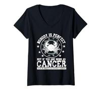 Femme Cancer Zodiac Personne n'est Parfait Horoscope Crabe T-Shirt avec Col en V