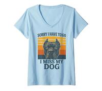 Femme Cane Corso rétro Sorry I Have to Go I Miss My Dog T-Shirt avec Col en V