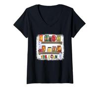 Femme Canning Season Yes I m Can Pot de Conservation T-Shirt avec Col en V