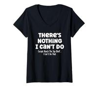 Femme Can't Reach The Top Shelf Drôle Short People Courte Blague T-Shirt avec Col en V