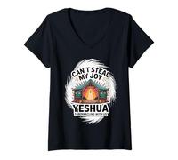 Femme Can't Steal My Joy Yeshua Tabernacling with Us/Sukkot T-Shirt avec Col en V