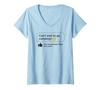 Femme Can't Wait Go Camping Mosquitoes Funny Camper T-Shirt avec Col en V
