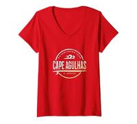 Femme Cape Agulhas Afrique du Sud - Cape rétro Agulhas Vintage Surf T-Shirt avec Col en V