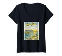 Femme Cape Town Cadeau de la Capitale de l'Afrique du Sud Voyage en Afrique T-Shirt avec Col en V
