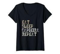 Femme Capoeira Sport Arts martiaux brésiliens Capoeira disant T-Shirt avec Col en V