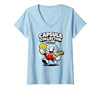 Femme Capsule Collector Club Mystery Pull Mascotte Kawaii T-Shirt avec Col en V