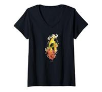 Femme Captain Tsubasa Genzo Wakabayashi (Flamme) T-Shirt avec Col en V