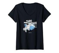 Femme Captain Tsubasa Tarou Misaki(Artiste DE Terrain) T-Shirt avec Col en V