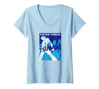 Femme Captain Tsubasa Tsubasa Ozora (Allez Allez Nankatsu V3) T-Shirt avec Col en V