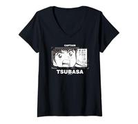 Femme Captain Tsubasa Tsubasa Ozora (Le Football est Mon rêve !) B T-Shirt avec Col en V