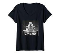 Femme Capybara Absolute Cinema Meme Humour T-Shirt avec Col en V