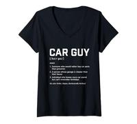 Femme Car Guy Definition - Voiture de Course Muscle Car Lover T-Shirt avec Col en V