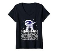 Femme Cardano ADA - Cardano à la Lune T-Shirt avec Col en V