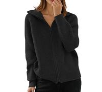 Femme Cardigan Long Pull Gilet Chaud Manteau Sweater Chandail, Chandail De Unie, Cardigans Femme Manches Longue Cardigans Pull Casual Col V avec Fermeture éclair Veste Chic Cardigan