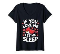 Femme Cardinal Bird, si tu m'aimes, Laisse-Moi Dormir T-Shirt avec Col en V