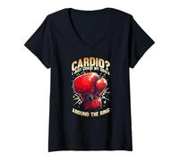 Femme Cardio? Just Chase My Goals Around The Ring T-Shirt avec Col en V