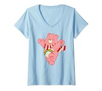 Femme Care Bears Beary Christmas Cheer Bear Happy Greetings T-Shirt avec Col en V