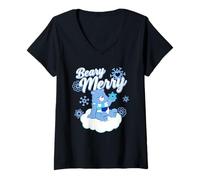 Femme Care Bears Beary Merry Grumpy Bear Christmas T-Shirt avec Col en V