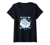 Femme Care Bears Bedtime Bear Wake Me In The New Year Holiday Icon T-Shirt avec Col en V