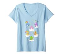 Femme Care Bears Classic Vintage Star Collecting Group Bear Poster T-Shirt avec Col en V