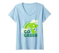 Femme Care Bears Good Luck Bear Go Green St. Patrick's Day T-Shirt avec Col en V