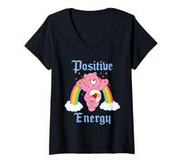 Femme Care Bears Lot a Lot Bear Positive Energy T-Shirt avec Col en V