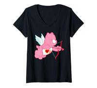 Femme Care Bears Love a Lot Cupid Bear Valentine T-Shirt avec Col en V