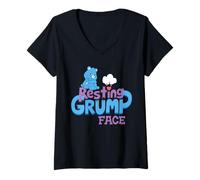 Femme Care Bears Resting Grump Face T-Shirt avec Col en V