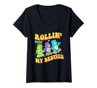 Femme Care Bears Rollin with My Besties T-Shirt avec Col en V