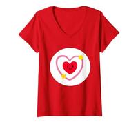 Femme Care Bears: Unlock The Magic All My Heart Bear Belly T-Shirt avec Col en V