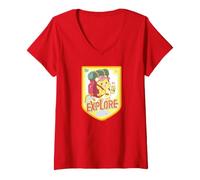 Femme Care Bears: Unlock The Magic Explore with Funshine Bear T-Shirt avec Col en V