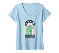 Femme Care Bears: Unlock The Magic Good Luck Bear Camp All-Star T-Shirt avec Col en V