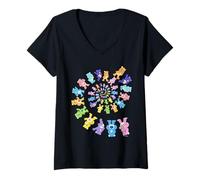 Femme Care Bears: Unlock The Magic Spiral Bears T-Shirt avec Col en V