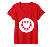 Femme Care Bears: Unlock The Magic Sugar Heart Bear Belly T-Shirt avec Col en V