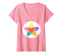 Femme Care Bears: Unlock The Magic True Heart Bear Belly T-Shirt avec Col en V