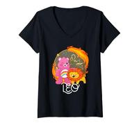 Femme Care Bears: Unlock The Magic Zodiac Leo with Cheer Bear T-Shirt avec Col en V