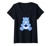 Femme Care Bears Vintage Classic Grumpy Bear Cloudy Belly Badge T-Shirt avec Col en V