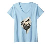 Femme Carlin Amant de Carlin Carlin Mignon Drôle T-Shirt avec Col en V