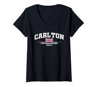 Femme Carlton England T-Shirt avec Col en V