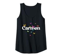 Femme Carmen - Joli prénom de Fille avec des Papillons colorés Débardeur