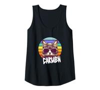 Femme CARMEN - Joli prénom de fille avec un chat cool Débardeur