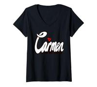 Femme Carmen Nom personnalisé Carmen pour Filles et Femmes T-Shirt avec Col en V