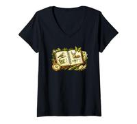 Femme Carnet de Notes de Terrain T-Shirt avec Col en V