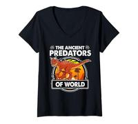 Femme Carnotaurus The Ancient Predators of World Dinosaurs Lover T-Shirt avec Col en V
