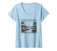 Femme Caroline du Sud Soft Light Tide-Born Still T-Shirt avec Col en V
